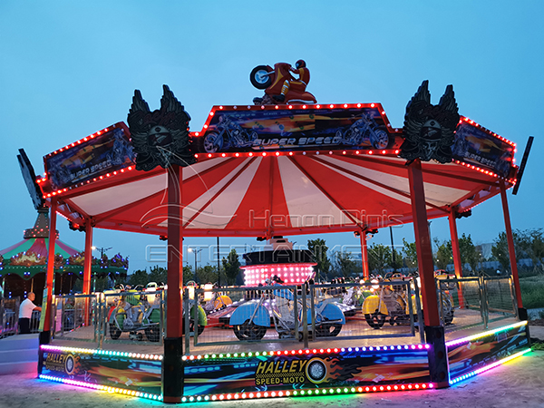 The placement of kiddie amusement equipment in the playground